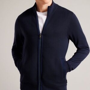 Going to 2nd Hand Store Soon - Ted Baker Textured Full Zip Jacket - Navy. Size 7